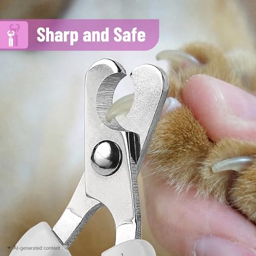 Mr. Pen- Cat Nail Clipper, Stainless Steel | Professional Sharp Cat Claw Trimmer for Small and Medium Cats, Pet Nail Clipper with Sturdy Non Slip Handle - color: Grey/Fandango Violet