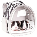Portable Small Animal Backpack Travel Breathable Pet Carrier Bag Cages for Guinea Pig, Rabbit, Bearded Dragon, Squirrel, Tortoise, Bird, Lizard, Sugar Glider - color: Zebra Print
