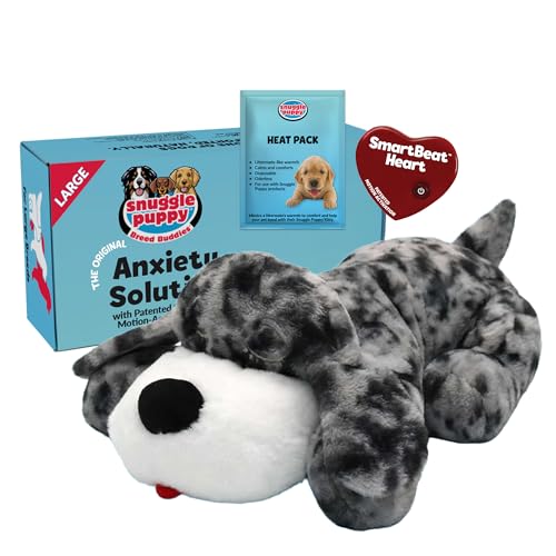 Snuggle Puppy Heartbeat Puppy Toy for Large Breeds, Breed Buddies Collection-Great Dane, Plush Dog Toy with Real-Feel Pulse and Heat Pack for Crate Time, First Nights, and Rest - color: Large Breed Great Dane