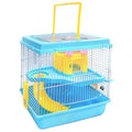 Tfwadmx Hamster Carrier, Dwarf Hamster Travel Cage, Portable Cages with Water Bottle, Gerbil Travel Carry Case Outdoor Vacation House for Small Mice(Blue,10.6”x8”x11.4”) - color: Blue