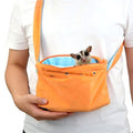 Meow&Woof Small Pet Bonding Pouch & Carrier Sling - Adjustable Strap, Travel Sleep Bag for Sugar Gliders, Ferrets, Rats, Hedgehogs, Hamsters - Outdoor Orange