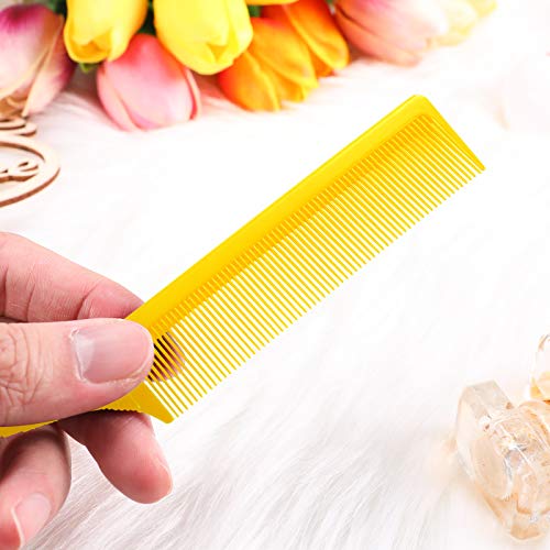 Leinuosen 3 Pack Rat Tail Comb Carbon Fiber,Yellow | Steel Pin Tail for Sectioning, Heat Resistant Teasing, Pick Comb for Women Wig Styling, Fishtail Design for Salon Updos - color: Yellow