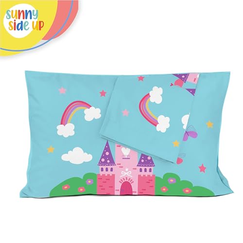 Sunny Side Up Magic Castle 2 Pack Reversible Pillowcases - Double Sided Pillow Covers, Kids Super Soft Princess Bedding - color: Blue - Magic Castle