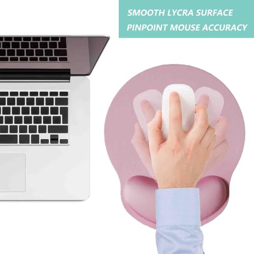 Mouse Pad with Wrist Support, Ergonomic Mouse Pad with Memory Foam Wrist Rest Cushion, Non-Slip Rubber Base Gaming Mice Pad for Home Office Computer Laptop, Pink - color: Pink