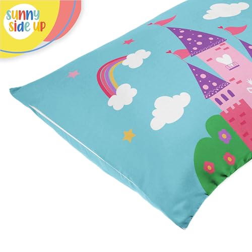 Sunny Side Up Magic Castle 2 Pack Reversible Pillowcases - Double Sided Pillow Covers, Kids Super Soft Princess Bedding - color: Blue - Magic Castle