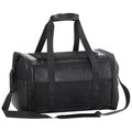 Fashion Dog Carrier Pet Carrier Airline Approved Cat Carrier for Small Dogs Cats Under 15 Lbs, Vegan Leather Collapsible Soft Sided Travel Puppy Carrier - color: Breathable Black