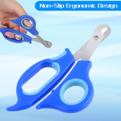 Stainless Steel Bearded Dragon Claw Trimmer, Reptile Clippers for Small Reptiles, Turtle, Chameleon, Hedgehog(Blue)