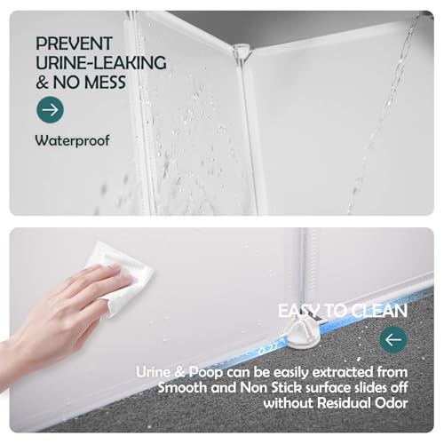 MEEXPAWS Cat Litter Box Enclosure, Splash Guard, Pee Shield High Walls | XXL Plastic Sheets Easy to Clean, Litter Containment, Litter Box Privacy Screen and Wall Protector, Light Weight - size: XXL - L27.9"×W27.9"×H31.5"