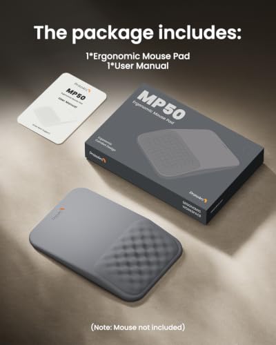 ProtoArc MP50 Ergonomic Mouse Pad with Wrist Support, Lycra Surface, Gray | 8° slope & massage points, soft memory foam, Large 12x8 Inches, Non-slip base. Relieves wrist strain for office & home - color: Gray Lycra
