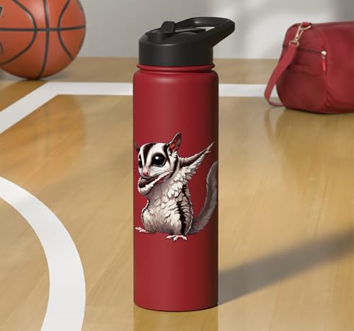 Sugar Glider, Dabbing | Kids, Girls, Boys | Sugar Glider Stainless Steel Insulated Water Bottle - color: Red