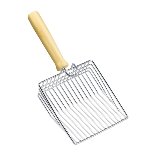 Cat Litter Scoop, Metal Mesh Kitty Litter Scoop, Deep Shovel, Long Handle Scooper for Litters Box(Color:Silver)
