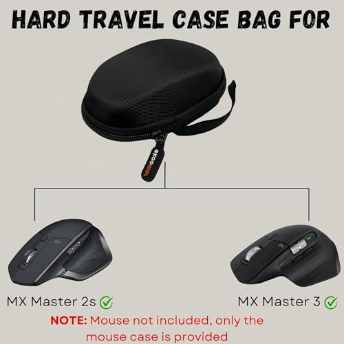 Hard Travel Case Bag for MX Master 3, MX Master 2S, and Wireless Mouse - Waterproof & Shockproof EVA Case with Hand Strap, 360° Zipper - Perfect for Travel Mouse (Pale Grey)