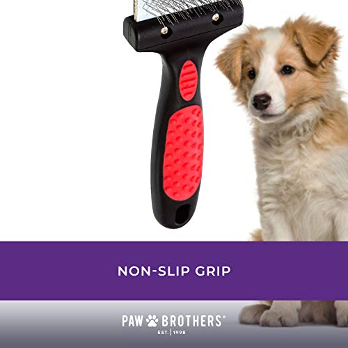 Ryan's Pet Supplies Paw Brothers Double Sided Soft Flex Slicker Brush, Professional Grade, Angled Stainless Steel Pins, Comfort Grip, Flexible Head, Small, 2 in. x 2.5 in. - size: Small