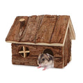 Hypeety Natural Wooden Hamster House Cage Small Animals House with Chimney | Natural solid wood, chew-proof and ventilated play house, for hamsters/gerbils/mice, no assembly required, 5.1x4.3x3.5'', S - size: S