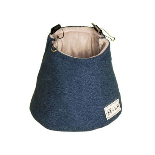 Hamster Hanging Bed Warm Hamster Nest Mat Soft Squirrel Bed Cage Pet Hammock Hanging Winter Sugar Glider Pouch(Blue) - color: blue