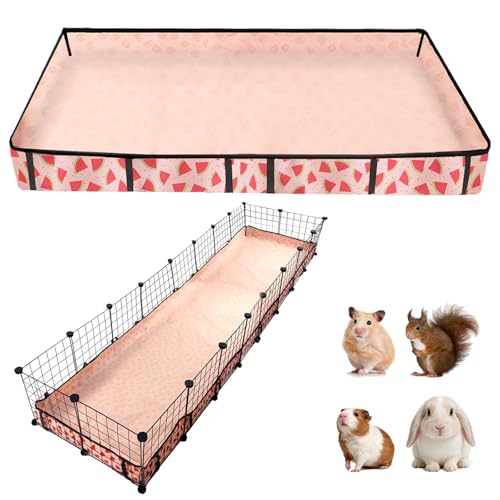 Waterproof Guinea Pig Cage Liners, Washable & Reusable Small Animal Cage Mat, for Rabbit, Hamster, Chinchilla, Hedgehog (Watermelon),C&C 24x96 inches - size: C&C 2x8(24x96 inches)