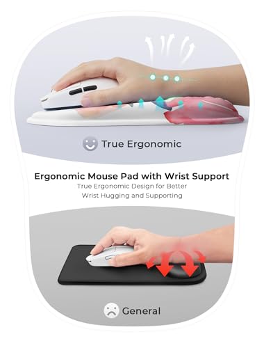 Watercolor Floral Ergonomic Mouse Pad for Carpal Tunnel Pain Relief, 65% Usable Mouse Area, Memory Foam Concave Wrist Rest for Office, PC, Gaming - color: 04 Watercolor Flower