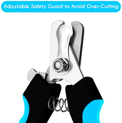 Candure Pet Nail Clippers Professional Nail Trimmer Suitable for Puppy, Cats, Rabbits and Guinea Pigs - Safety Lock/Protective Guard to Avoid Over Cutting (Blue, Small) - color: Bright Blue, size: Medium to Small Pets