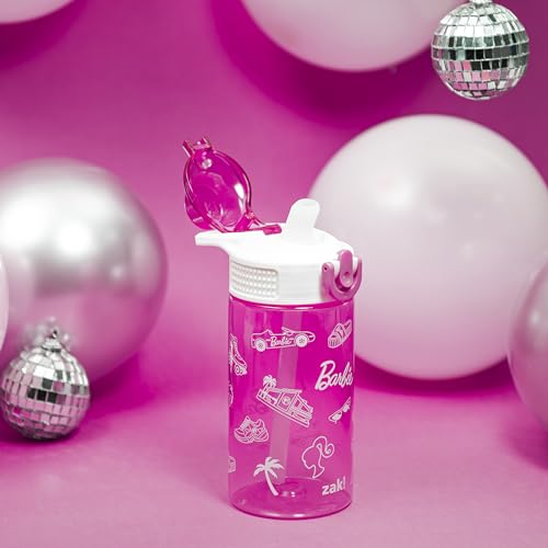 Zak Designs Barbie Sage 16oz Leak-Proof Straw Kids Water Bottle - color: Barbie, size: 16 Ounces