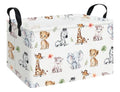 Rectangular Safari Animal Storage Bin, Fabric Closet Organizer Basket | Reinforced side grips, foldable container arranges wardrobe and bedroom daily belongings - color: REC Safari Animal