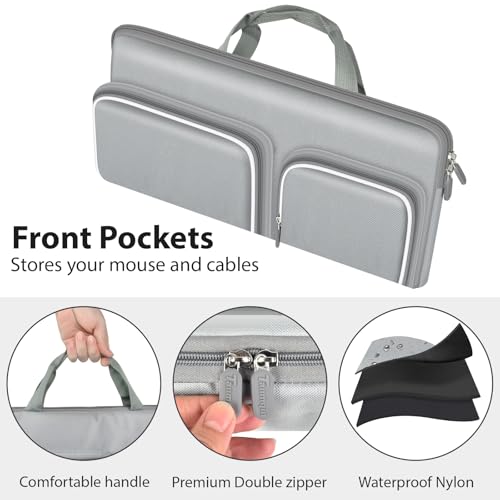 Keyboard Carrying Case for Logitech MK270 MK345 MK335 MK955 | For Office Users, Commuters, and Travelers; Organizer with Mouse and USB Receiver Pocket, Case Only - Gray - color: Grey