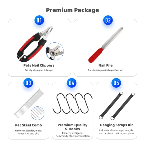 Guzekier Dog Grooming Hammock for Trim Nail, Dog Sling for Grooming, Dog Hammock Restraint Bag with Nail Clippers/Trimmer, Nail File, Pet Comb,Ear/Eye Care (Weight: 20-45 LBS) - size: M（Weight：25-45LB）