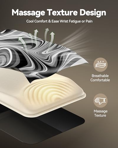 TECKNET Ergonomic Mouse Pad with Wrist Rest, Comfortable Relieves Pain | Built-in Memory Foam and Ergonomic Slope Design Relieves Carpal Tunnel Syndrome Pain, Mousepad for Office Gaming - color: Texture