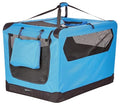Amazon Basics Folding Portable Soft Pet Dog Crate Carrier Kennel, 36 x 24 x 24 inches, Blue - color: BLUE, size: 36.0"L x 23.4"W x 24.0"H