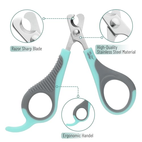 Mr. Pen- Cat Nail Clipper, Stainless Steel | Professional Sharp Cat Claw Trimmer for Small and Medium Cats, Pet Nail Clipper with Sturdy Non Slip Handle - color: Blue & Gray