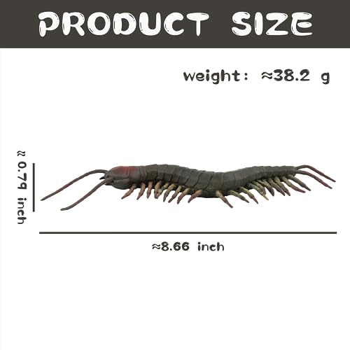 Reptile Figurine Soft Rubber Toy, Tropical Jungle Animals with Centipede, TPR Super Stretch Toy for Kids, Perfect for Gifts, Party Favors, and School Projects (Centipede) - style: Centipede