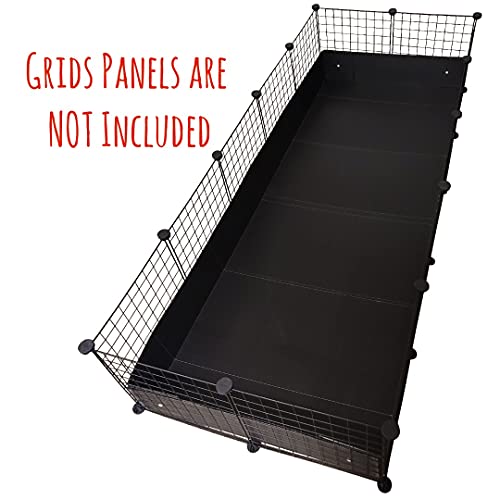 Corrugated Plastic Cage Liner Base for Guinea Pig C&C Cage - for use with 13.8" Grids ONLY! NOT Measured by Feet- Used with Grid Cages for Guinea Pigs, Hedgehogs, and Rabbits (2x5, Black) - color: Black, size: 69"L x 27.5"W (2x5 Grids)