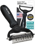 Maxpower Planet Hair Brush - Double Sided Shedding, Dematting Undercoat Rake for Dogs and Cats, Extra Wide Dog Grooming Brush, Reduce Shedding by 95%, Black | Deshedding & Dematting, Extra-Wide Double-Sided Comb, Long-Haired Coats, Reduces Shedding, Origi