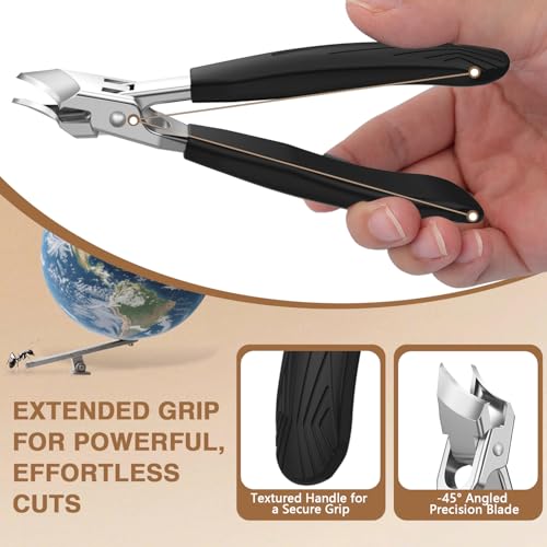 Ingrown Toenail Clippers, Eagle Beak Nail Clippers for Thick Nails Seniors | Angled Nail Cutter with 45° Slanted Head, 12mm Wide Jaw Opening, Precision Forged Blades for Men Women - style: Modern