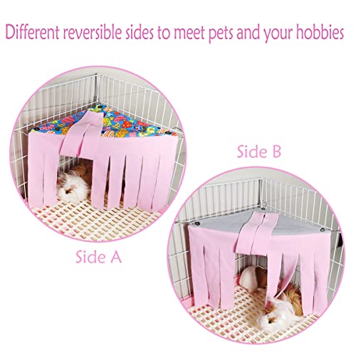 LEFTSTARER 2 Pieces Guinea Pig Hideout Rat Corner Hideaway Peekaboo Toys Cage Accessories Hidden Habitat Tent for Ferrets Chinchillas Sugar Glider Small Pet Animals (Only 1Pcs Peach Heart)