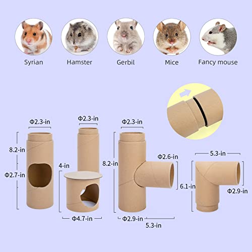 Niteangel Creative & Composable Hamster Tunnel - DIY & Build Unique Tube Burrow as Hideout for Small Sized Animals Like Hamsters Mouse Gerbils Mice (Whole Tunnel Set - Raw) - size: Whole Tunnel Set - Raw