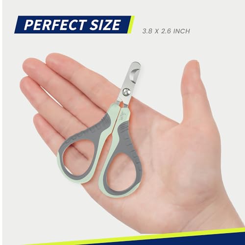 Pet Nail Clippers U07.1, Professional Claw Trimmer, Bended Scissor Special for Cats, Kittens, Dogs, Puppies, Small Animals, Grey/Tea Green - color: #09 Grey/Tea Green