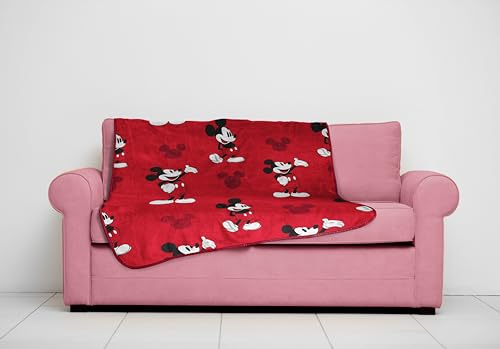 Jay Franco Disney Mickey Mouse Plush Throw Blanket - Measures 50 x 60 Inches - Kids Super Soft Red Fleece Bedding - color: Red - Mickey Mouse