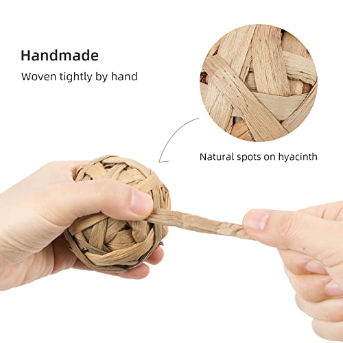 Niteangel Natural Chew Activity Toys: Meets Small Pet Chewing Needs & Mood | Helps Alleviate Teeth Grinding & Reduces Boredom - Fun Safe Hay Grass Balls for Chinchilla Guinea Pig Rats Rabbits Hamster - color: 6 Balls