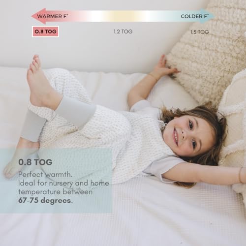 Dreamsuit Walker Toddler Sleep Sack with Feet and Legs, 3T-4T | 70% Rayon Made from Bamboo, 30% Organic Cotton, 0.8 TOG Summer, 2-Way Zipper, Buttery Soft Wearable Blanket, Cactus - color: (0.8 Tog) Dash, size: 3-4T