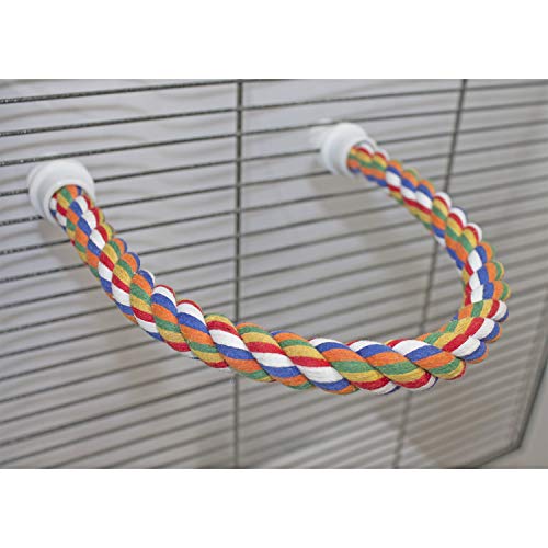 34 Inch Flex Rope (Large) - Bendable Fun Climbing Perch Cage Accessory Toy - Sugar Gliders, Squirrels, Degus, Marmosets, Monkeys, Parrots, Birds, Rats & Other Small Animals (Pack of 2) - size: Large (Pack of 2)