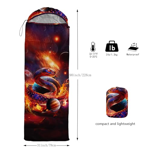 AILONEN Mermaid Scales Print Camping Sleeping Bag,Lightweight & Waterproof,3 Season Warm & Cool Weather,Portable Bags for Girls Women Travelling,Outdoors - color: S12