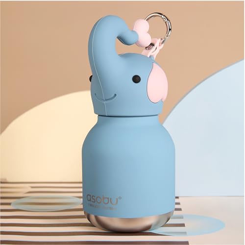 asobu Mini Bestie Water Bottle, Cute Collectible Character, Stainless Steel | 6.7 oz, Leak Proof Seal, Spill Resistant, BPA Free Materials, Dishwasher Safe, Reusable Straw Included, Great Gift Idea - color: MINI TOLANI THE ELEPHANT