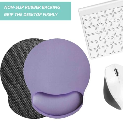 Mouse Pad with Wrist Support, Ergonomic Mouse Pad with Memory Foam Wrist Rest Cushion, Non-Slip Rubber Base Gaming Mice Pad for Home Office Computer Laptop, Purple - color: Purple
