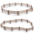 Toymany 24PCS Plastic Corral Fencing Playset Accessories for Farm Animals Figurines, Cake Toppers - Educational Gift for Kids and Toddlers - style: Brown(24PCS)