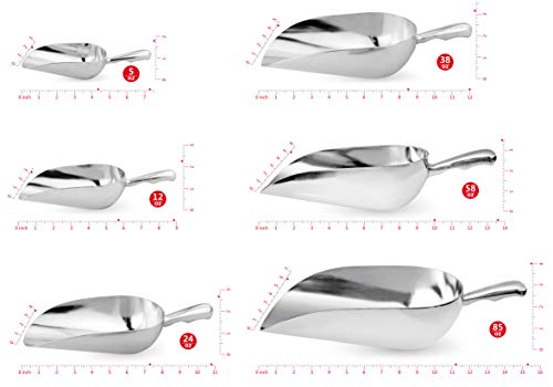 New Star Foodservice 34608 One-Piece Cast Aluminum Round Bottom Bar Ice Flour Utility Scoop, 85-Ounce, Silver (Hand Wash Only) - size: 85-Ounce