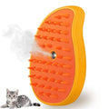 Cat Steam Brush, 3 in 1 Dog Steamy Brush Cleanser, Silicone Massage Grooming Comb, Pet Hair Cleaning Misting Comb for Cats Dogs(Mango Yellow) - color: Mango Yellow