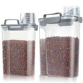 TBMax Dog Food Storage Containers 2 Pack 8 to 10 Lbs, Airtight Pet Food Container Dispenser with Large Spout & Portable Handle, Travel Dog Treat Cat Food Storage Bin Bird Seed Container -Dark Grey - color: Grey 6+3Qt