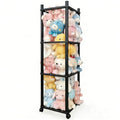 Stuffed Animal Zoo Storage with Lockable Wheels, Black | Sturdy Solid Wood Toy Organizer, Large Capacity Plush Toy Cage, Space-Saving for Toddler/Playrooms/Bedrooms - color: Black