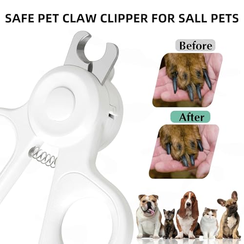 Professional Dog and Cat Nail Clippers with Lights to Illuminate Nails or Blood Lines for Safe Trimming，Sharp Stainless Steel Pet Nail Trimmers with Safety Guard to Avoid Overcutting for Small Animals - color: For Small Dogs and Cats