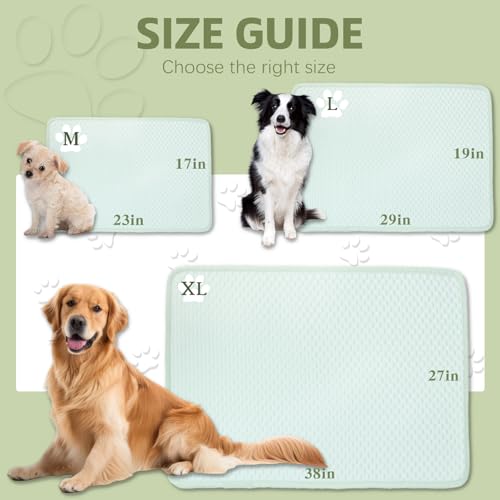 SOMOYA Dog Cooling Mats,Foldable Non-Slip Washable Arc-Chill Cool Pad | Cooling Pad for Dogs Q-Max 0.45 Absorbs Pet Heat Fast,Suit for Indoor Outdoor Summer Use for Cats Dogs - color: Green, size: Large (27.5x39.3 IN)